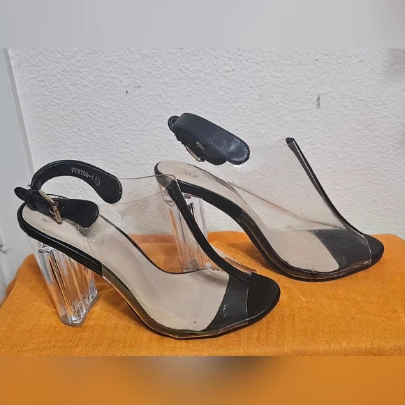 TOP Moda Black and Clear Heels - Picture 2 of 6